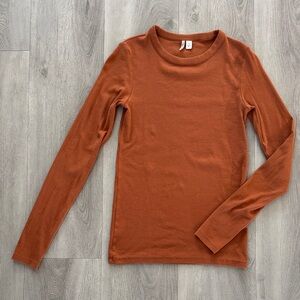 Nordstrom Terracotta Ribbed Top